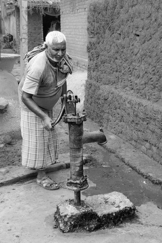 Impact of Green Revolution on Water Resources in India - dried up handpump due to overexploitation of groundwater for irrigation in Patna district, Bihar